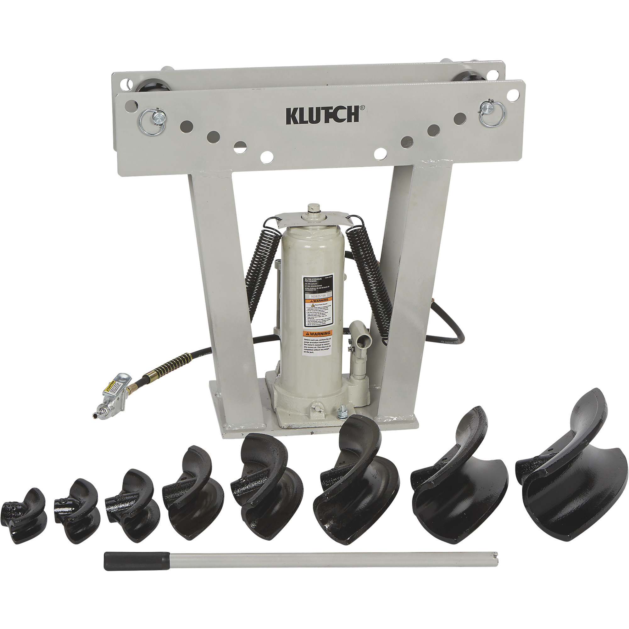 Klutch 16-Ton Air/Hydraulic Pipe Bender, 3in. Capacity